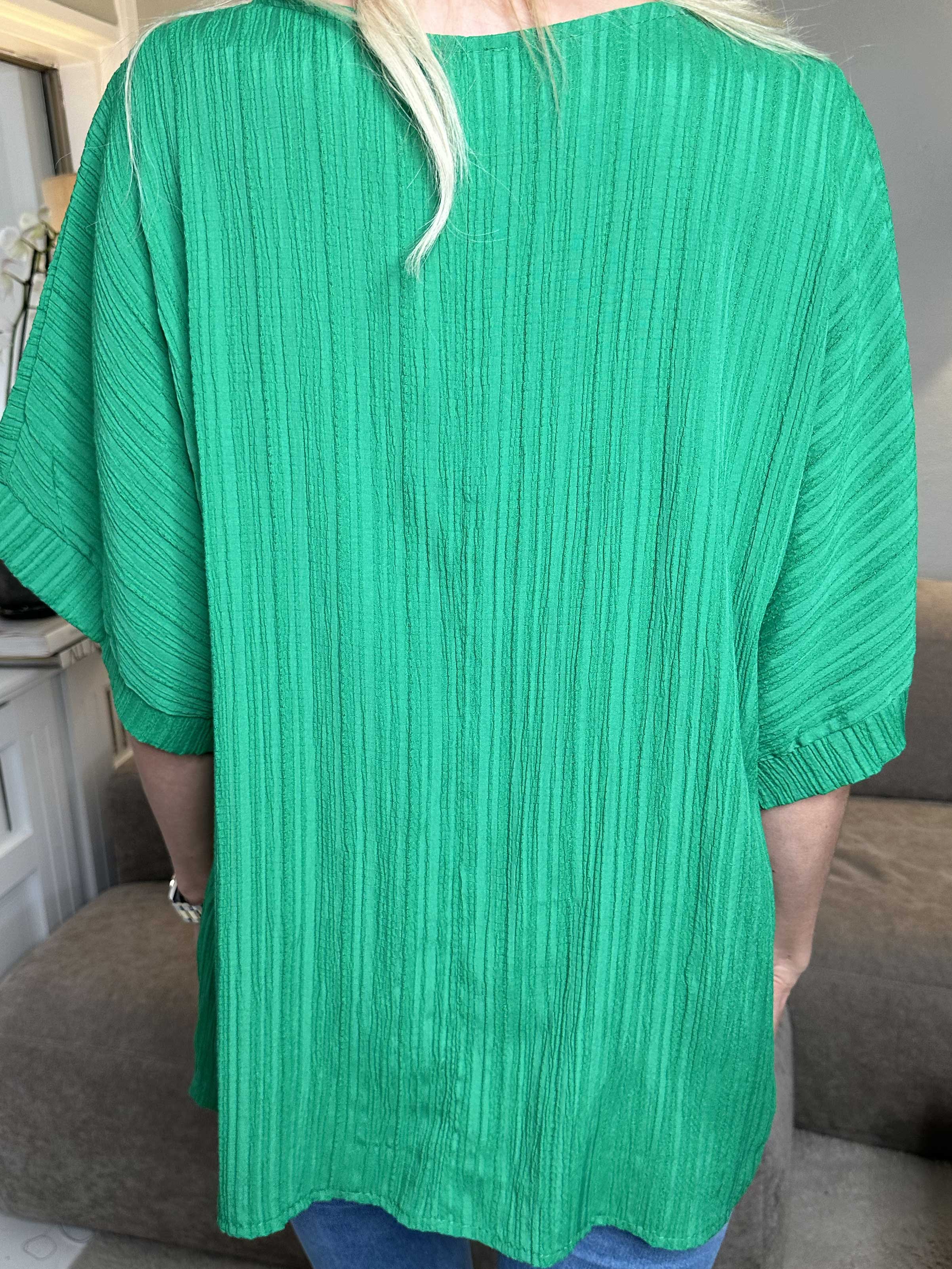 Cindy - Enfärgad blus i crepe-look